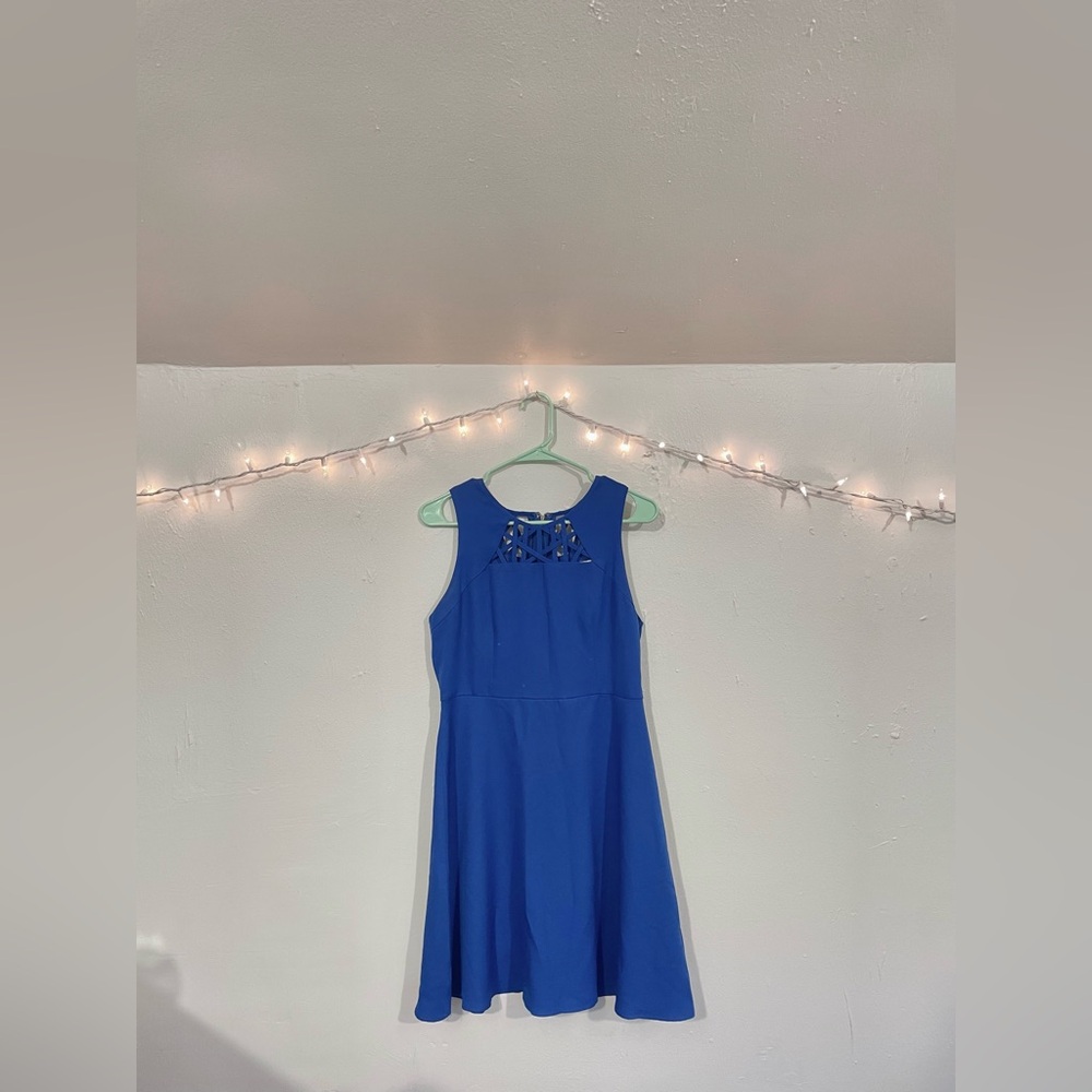 ModCloth Cobalt Blue Sleeveless Dress with Cutout Detail (Size L)